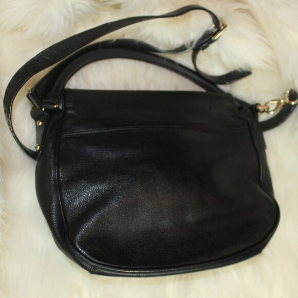 Kate Spade New York Leather Tote shoulder purse Black  bag snap zip 10.5"x 9" ; - Picture 2 of 9